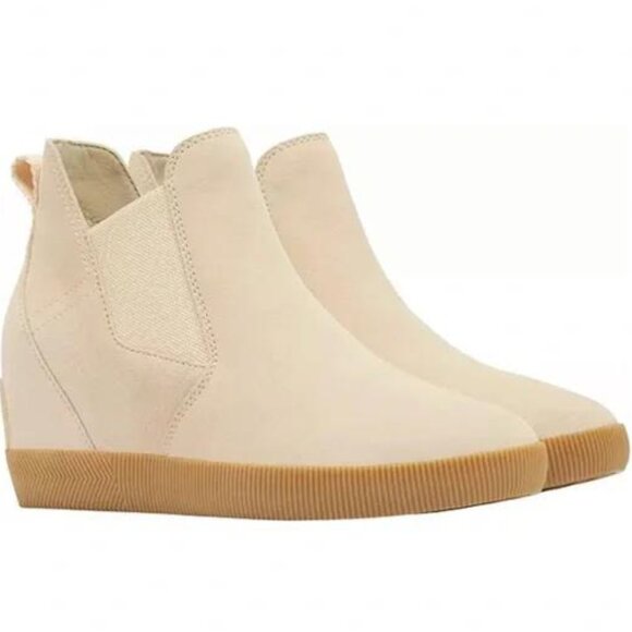 NWT SOREL X CALIA Women's Out 'N About Slip-On Waterproof Wedge Booties - Picture 3 of 5